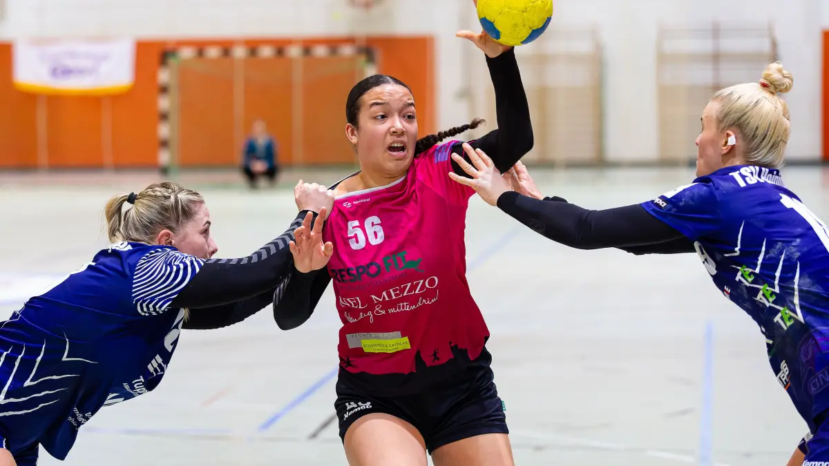 Handball Frauen Landesliga: Handball Frauen Landesliga; FSG Altenstadt/Geislingen - TSV Heiningen 1892 II;
Alannah Stäudle (FSG Altenstadt/Geislingen, #56);
15.03.2026; Michelberghalle, Geislingen.
Foto: Thomas Madel