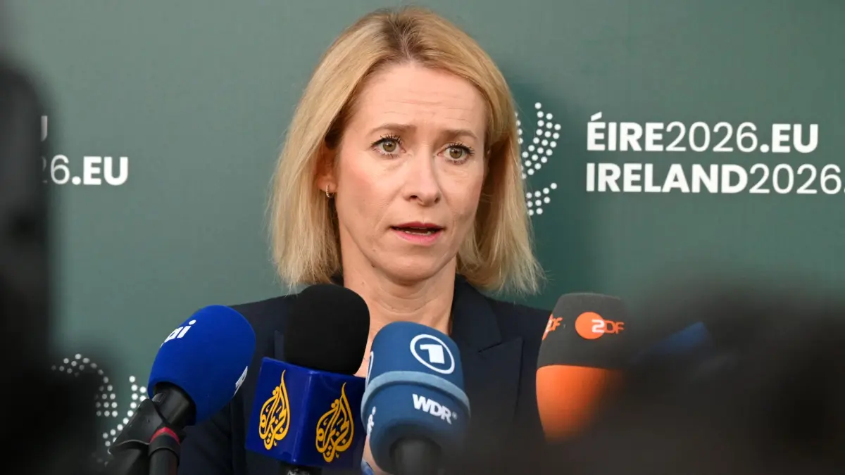 Informelles Treffen der Verteidigungsminister der EU-Staaten: 01.09.2026, Irland, Wicklow: EU-Außenbeauftragte Kaja Kallas , Hohe Vertreterin der Union für Außen- und Sicherheitspolitik sowie Vizepräsidentin der Europäischen Kommission Europäische Union, kommt zum Informellen Treffen der Verteidigungsminister der EU-Staaten. Foto: Ansgar Haase/dpa +++ dpa-Bildfunk +++