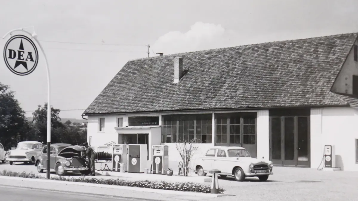 Tankstelle Schneider Bahnhofstraße - einst und heute 2026