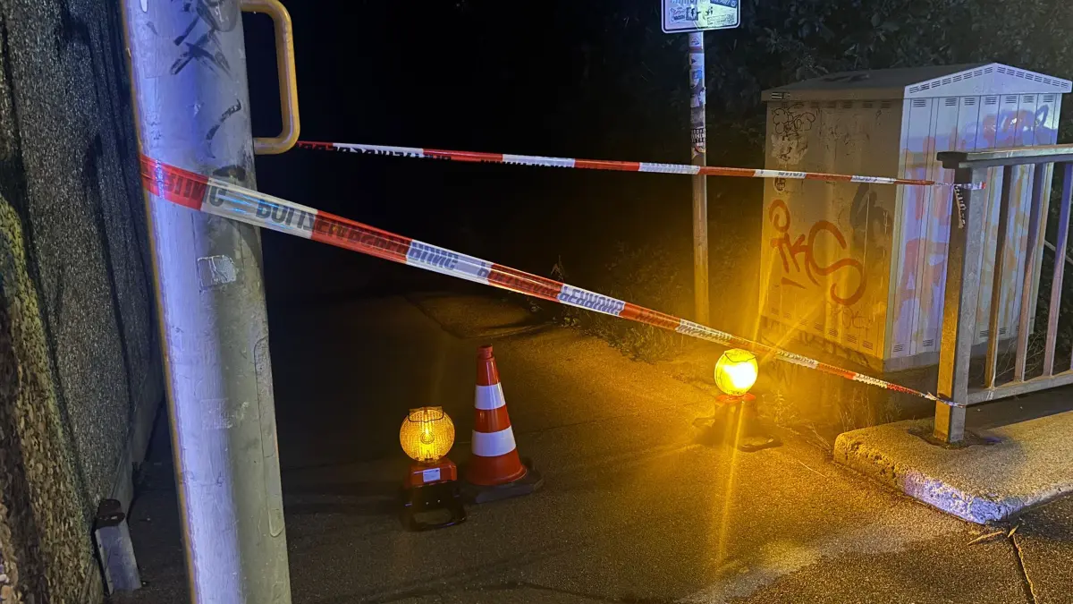 Der Fuß- und Radweg entlang der Blau ist gesperrt.