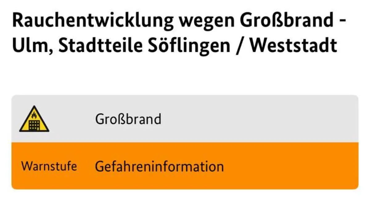 Eine NINA-Warnung wurde versendet.