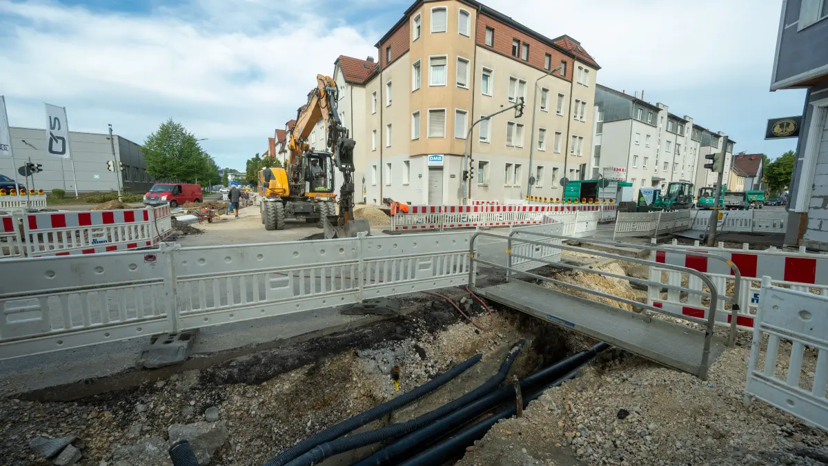 Baustelle Baustelle Jahnstraße und Heiningerstraße Kreuzung Göppingen