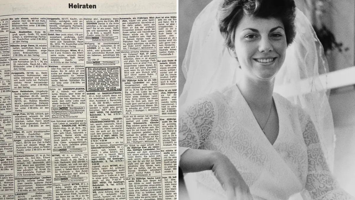 Heiratsanzeigen Rundschau 1976