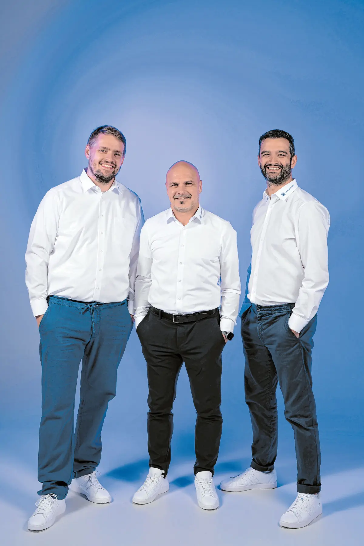 Drei Allianz-Experten vereint: Oliver Hartmann (von links), Sascha Kranz und Dario Caeiro. ⇥Fotos: privat