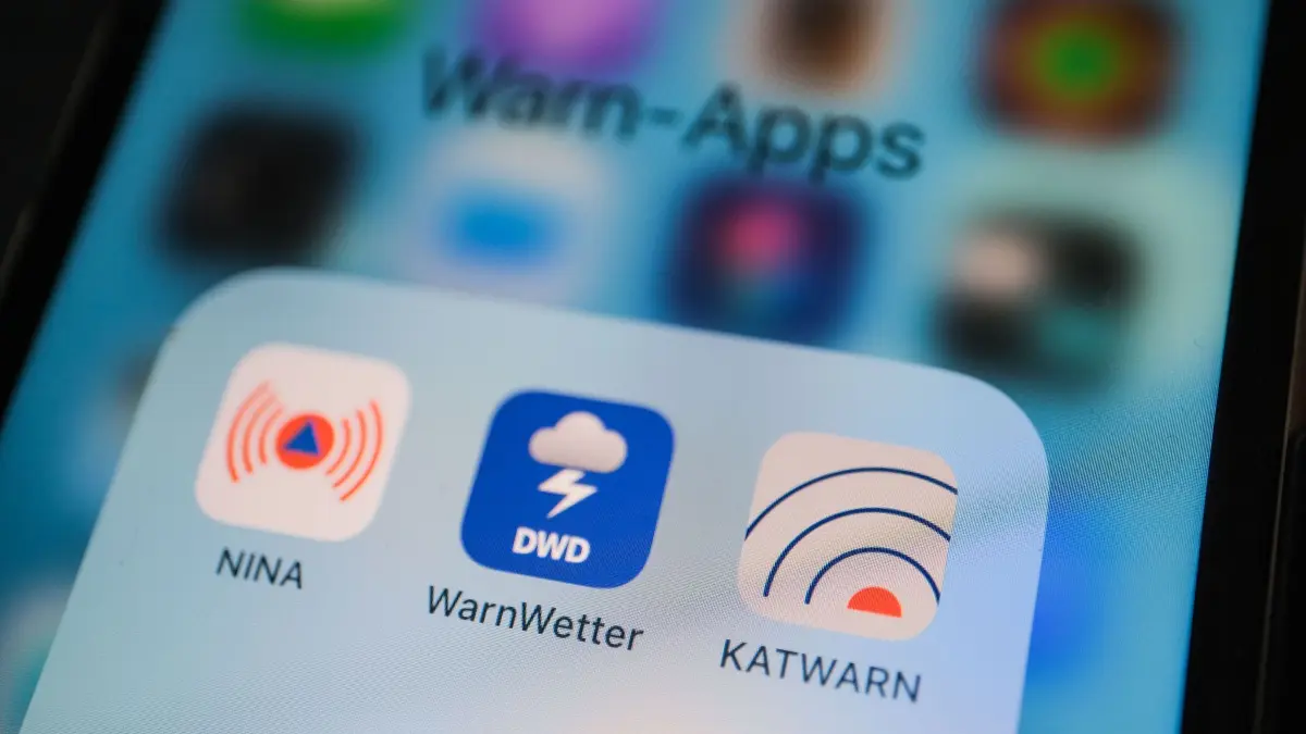 Warnapp auf dem Handy