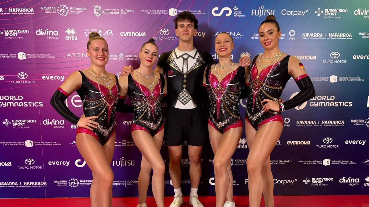 Das Eliteteam in Pamplona: Marieka Otto, Cosma Müller, Daniel Lange, Charlotte Densch und Eva Gehring