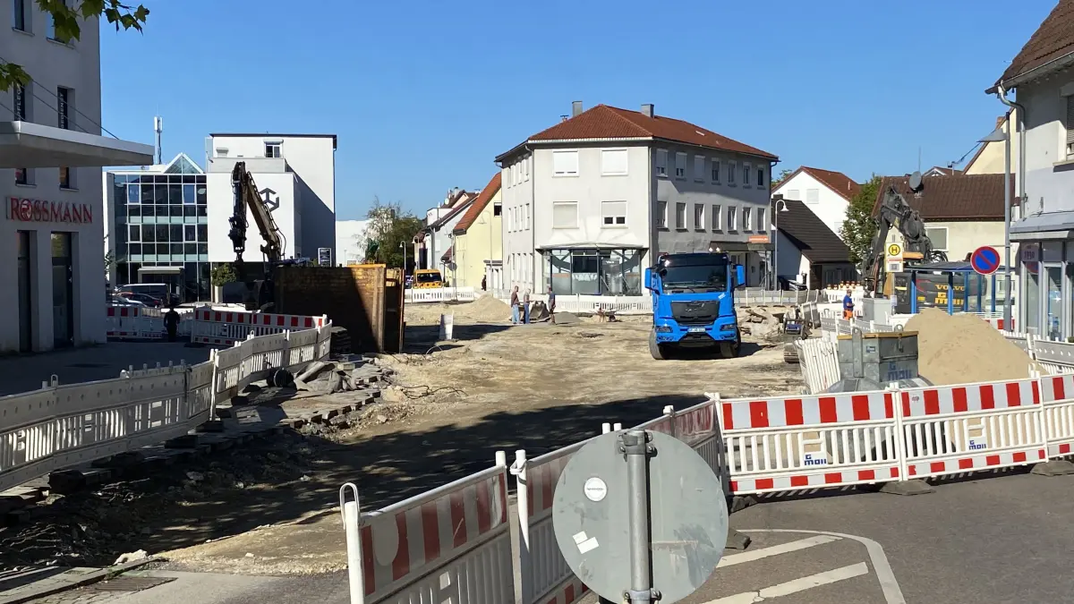 Baustelle Kreisverkehr Hindenburgstraße Eislingen