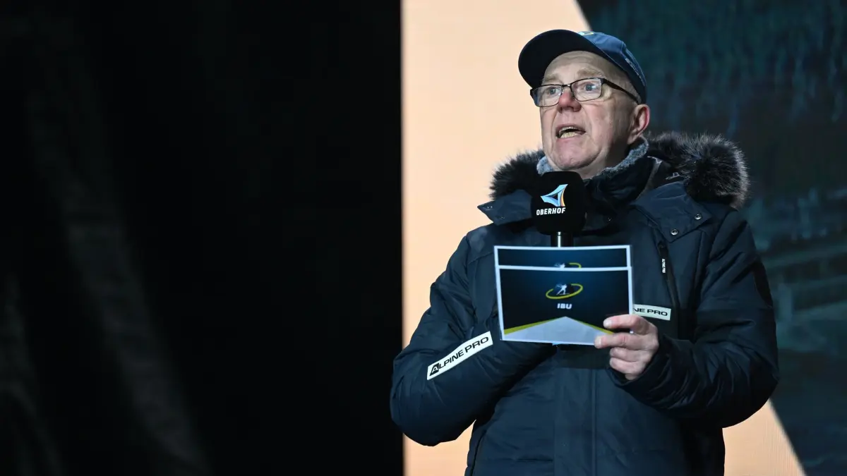 Olle Dahlin: ARCHIV - 07.02.2023, Thüringen, Oberhof: Olle Dahlin, Präsident der Internationalen Biathlon-Union (IBU), spricht bei der Eröffnungsfeier anlässlich der Biathlon-Weltmeisterschaft. (zu dpa: «Neuer Biathlon-Präsident gewählt - Russen weiter suspendiert») Foto: Markus Scholz/dpa +++ dpa-Bildfunk +++