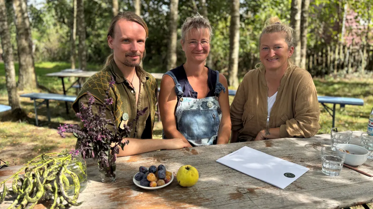 Sebastian Conrad, Caroline Wolf und Kathrin Glinicki (v.l.) sind im Organisationsteam der ersten "Slowflower-Akademie" in der Illertisser Gaißmayer-Gärtnerei.