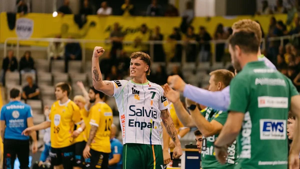 Handball, DHB-Pokal 2026/2027, HSC 2000 Coburg - FRISCH AUF Goeppingen: Victor Kloeve (FRISCH AUF Goeppingen)
Handball, DHB-Pokal der Maenner, Saison 2026/2027, 2. Runde, HSC 2000 Coburg vs.FRISCH AUF Goeppingen, am 23.09.2026 in der HUK-COBURG arena in Coburg, Deutschland. Editorial use only.