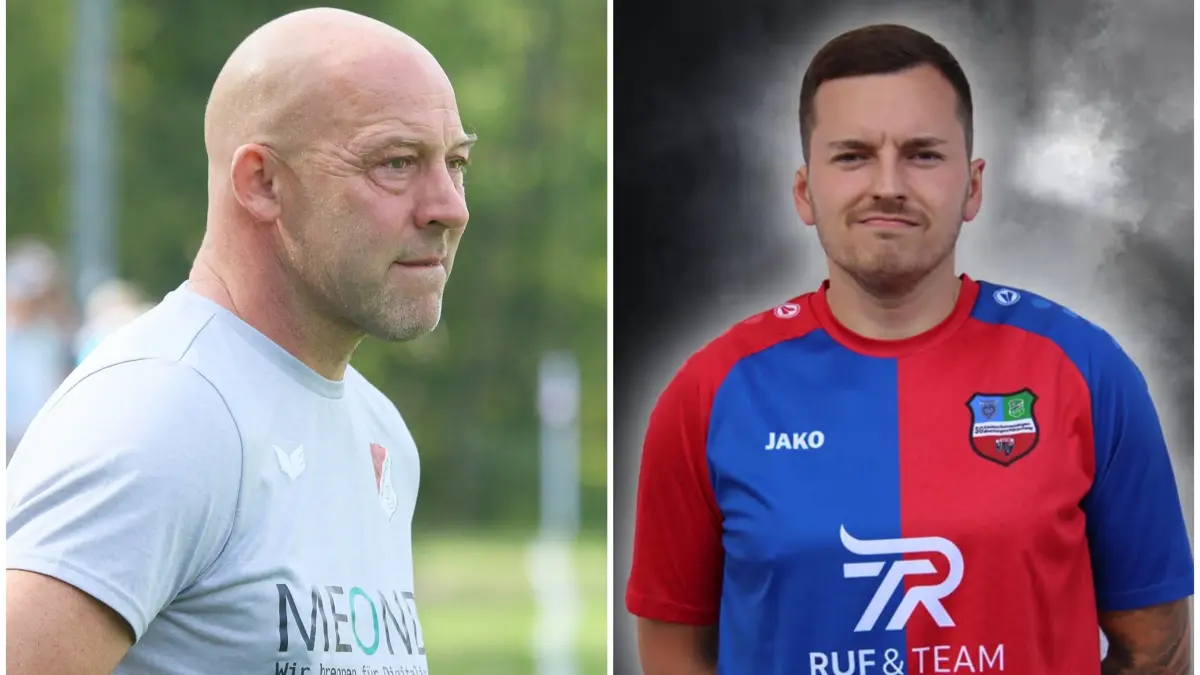 Vor dem A2-Spitzenspiel im „Duell“: Axel Conzelmann (links) vom TSV Laufen/Eyach und Raphael Brillert von der SGM Stetten-Salmendingen/Melchingen/Hörschwag.