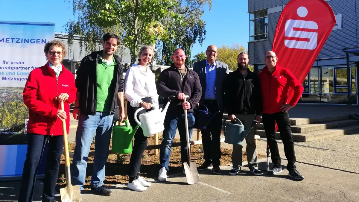 Kampagne Metzingen bleibt cool Baum Schönbein-Realschule Baumpflanzaktion