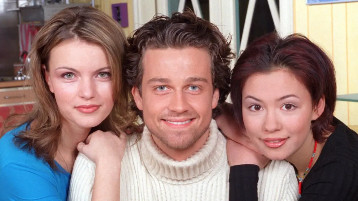 Silvia Agnes Muc (l), Wayne Carpendale (M) und Sabine Pfeifer im Jahr 2000.