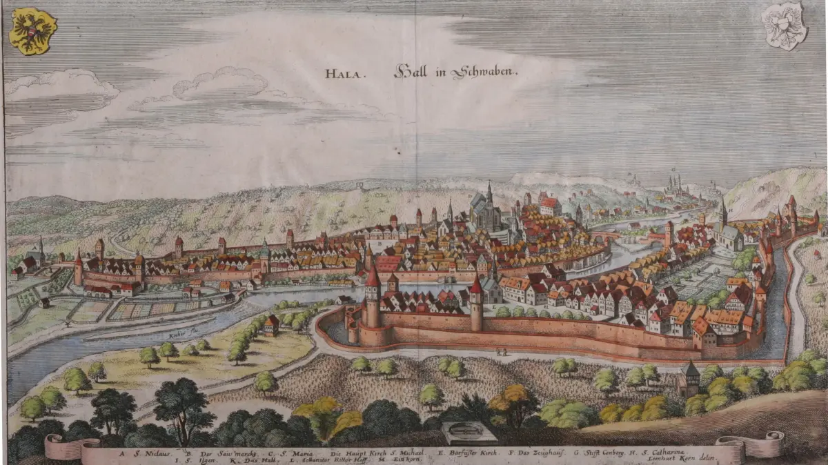Stadtansicht Schwäbisch Hall 1643