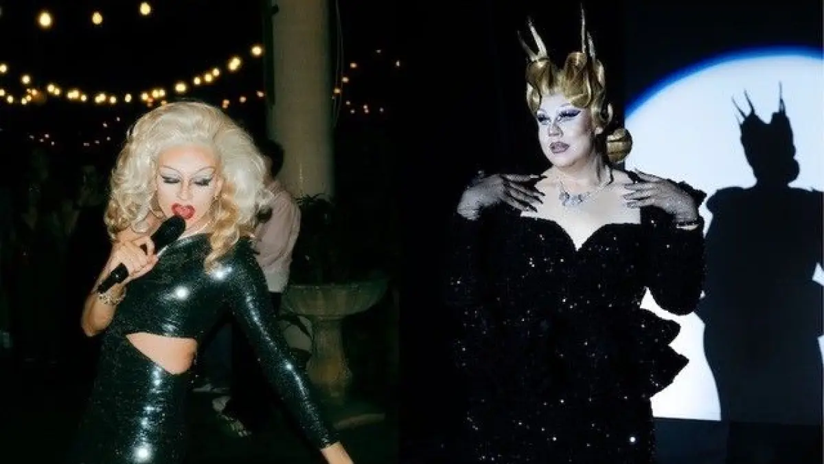 Die beiden Künstler Drag Queens Olivia Lavanda (Frankreich) und Veronica Mont-Royal (Deutschland)