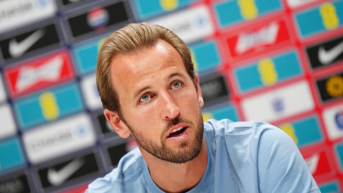 England - Spanien: 25.09.2026, Großbritannien, London: Fußball, Männer: Nations League A, Gruppenphase, Gruppe 3, 1. Spieltag, England - Spanien. Der englische Nationalspieler Harry Kane spricht während einer Pressekonferenz. Das Spiel findet am 26.09.2026 statt. Foto: Bradley Collyer/PA Wire/dpa - ACHTUNG: Nur zur redaktionellen Verwendung und nur mit vollständiger Nennung des vorstehenden Credits +++ dpa-Bildfunk +++