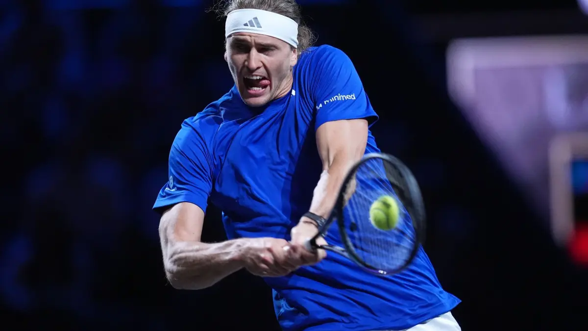 Laver Cup: 26.09.2026, Großbritannien, London: Tennis: Laver Cup, Zverev (Hamburg) - De Minaur (Australien). Alexander Zverev in Aktion. Foto: Maja Smiejkowska/AP/dpa +++ dpa-Bildfunk +++