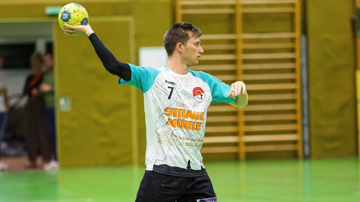 Handball Landesliga: Handball Landesliga; TV Steinheim - TG Geislingen;
Luca Brenner (TG Geislingen, #7);
26.09.2026; Georg-Fink-Halle, Gerstetten.
Foto: Thomas Madel