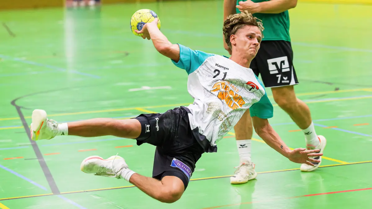Handball Landesliga: Handball Landesliga; TV Steinheim - TG Geislingen;
Claudius Schurr (TG Geislingen, #21);
26.09.2026; Georg-Fink-Halle, Gerstetten.
Foto: Thomas Madel