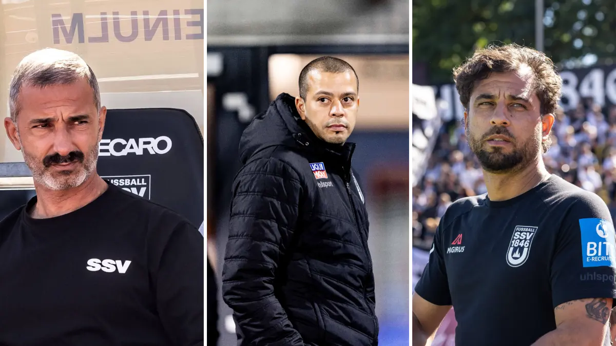 Personal-Beben beim SSV Ulm 1846 Fußball: "Die Ergebnisse und Entwicklungen in dieser Saison und speziell in den letzten Wochen ließen uns keine andere Wahl", sagt Vorstand Dominik Schwärzel. Sportdirektor Murat Isik (l.) und Daniel Jungwirth (r.) müssen gehen.