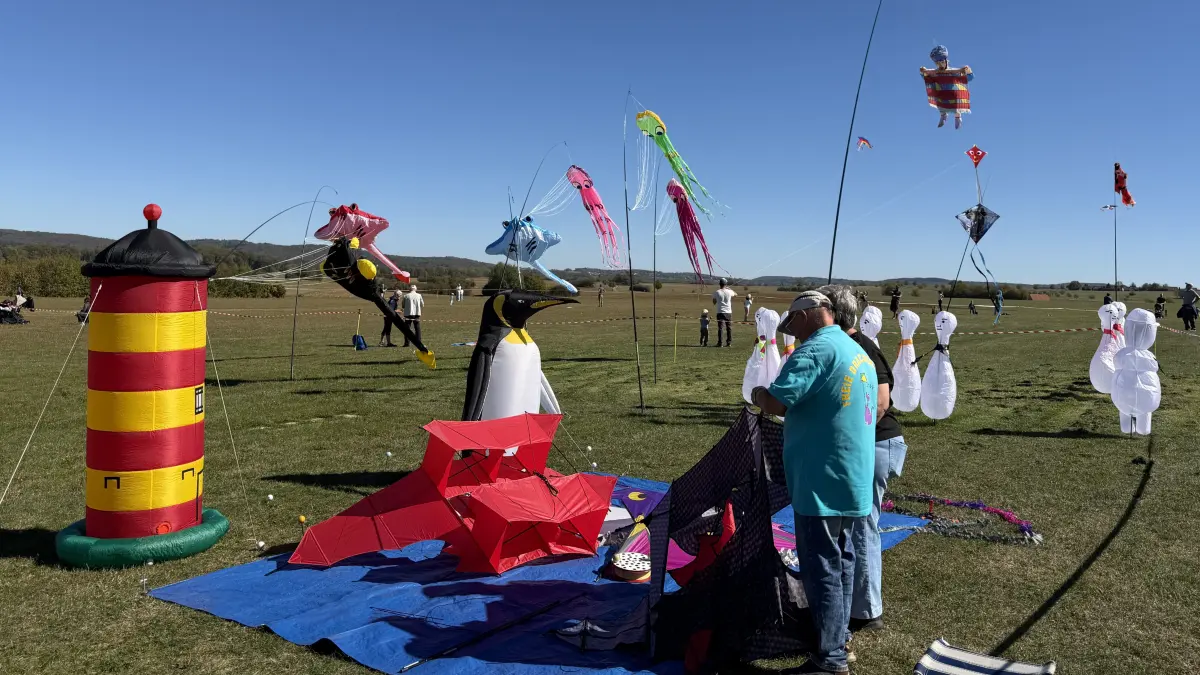 Ob am Himmel oder am Boden. Beim Drachenfest gibt es die schönsten Exemplare zu bewundern. Nur der Wind fehlte etwas, so dass viele der ganz großen ihre Flugkünste nicht zeigen konnten.