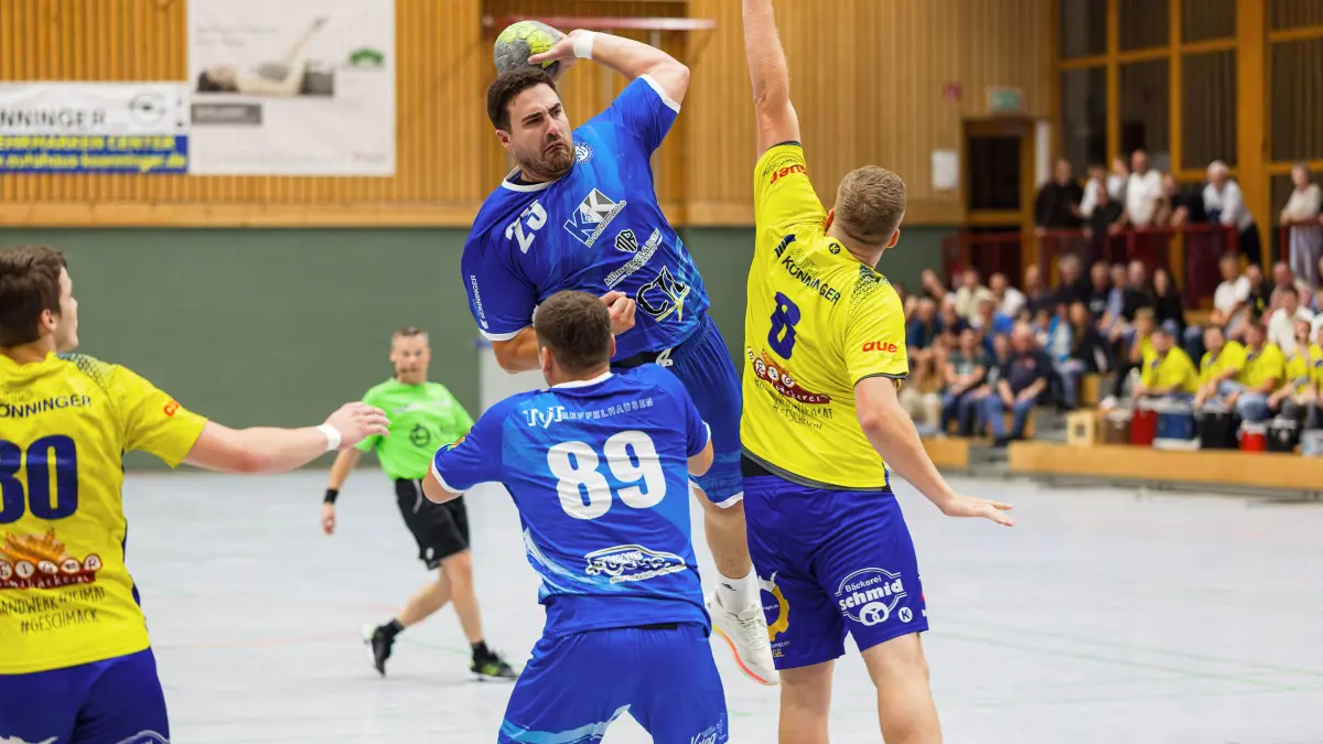 Handball Landesliga: Handball Landesliga; TV Treffelhausen - TV 1893 Neuhausen Erms;
Kai Ziller (TV Treffelhausen, #23);
26.09.2026; Alb-Sporthalle, Böhmenkirch.
Foto: Thomas Madel