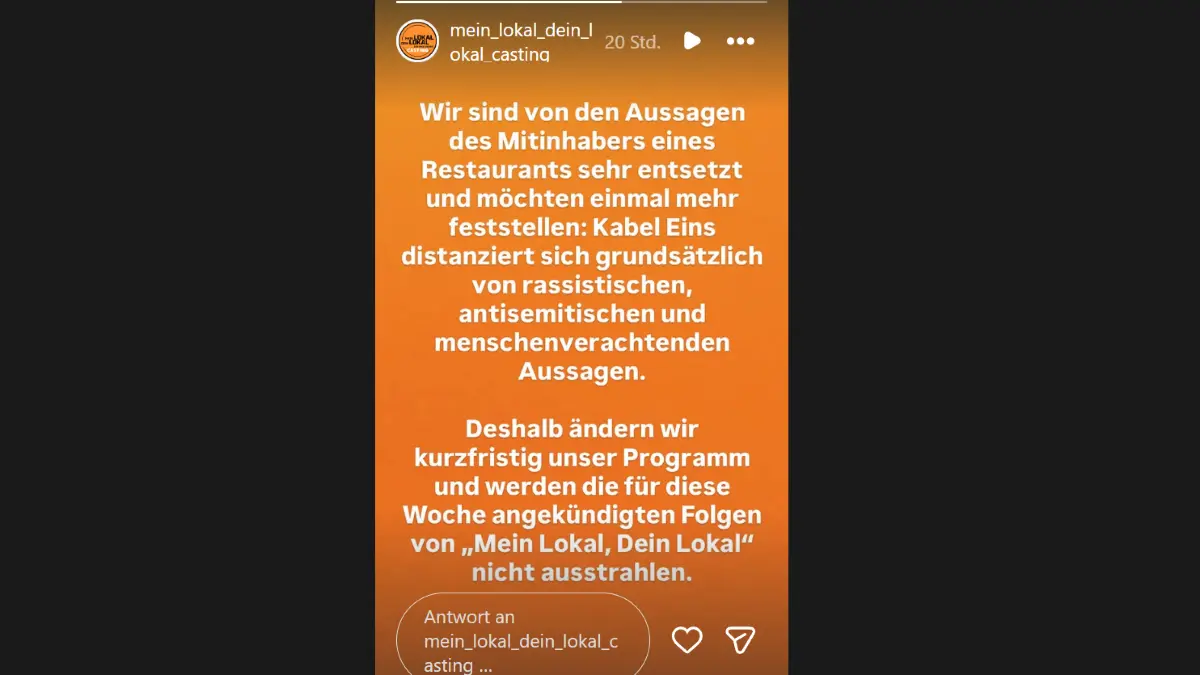 Der Sender bezog auf Instagram Stellung zu dem Vorfall.