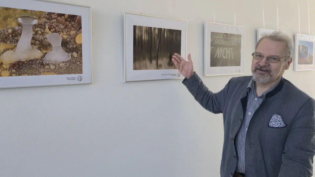 Ralf Lelewel von den Fotofreunden Pfaffenhofen mit besonderen Fotos im Haus der Vereine.