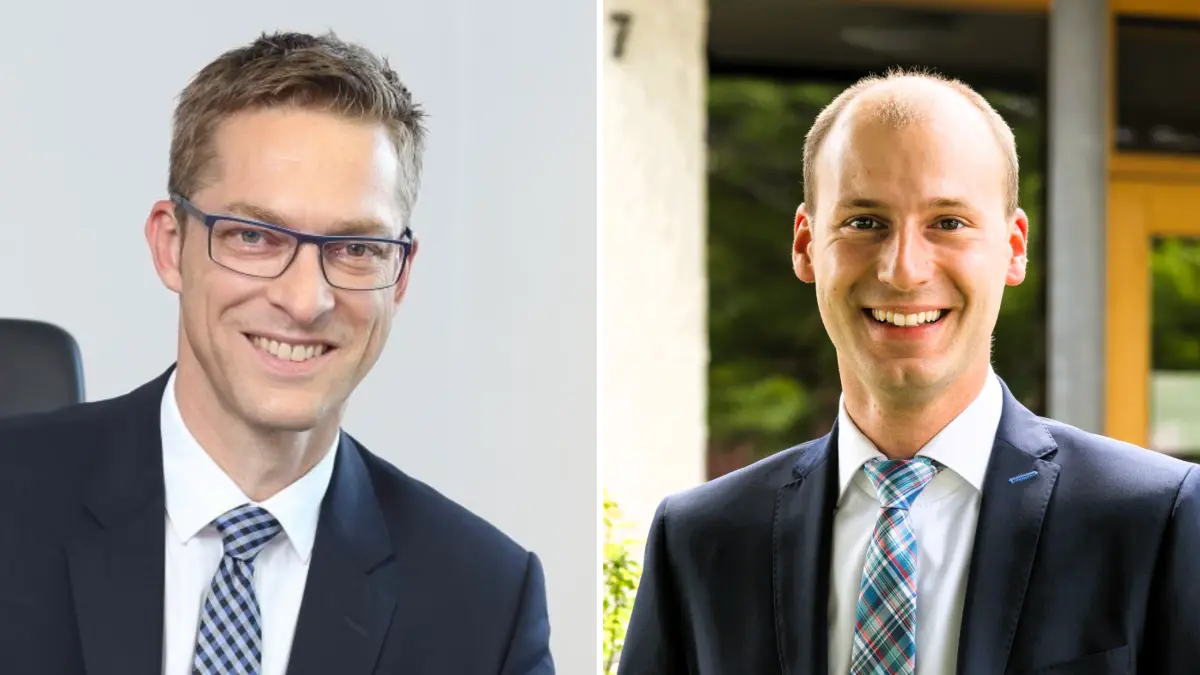Erbachs Bürgermeister Achim Gaus und Rammingens Bürgermeister Christian Weber