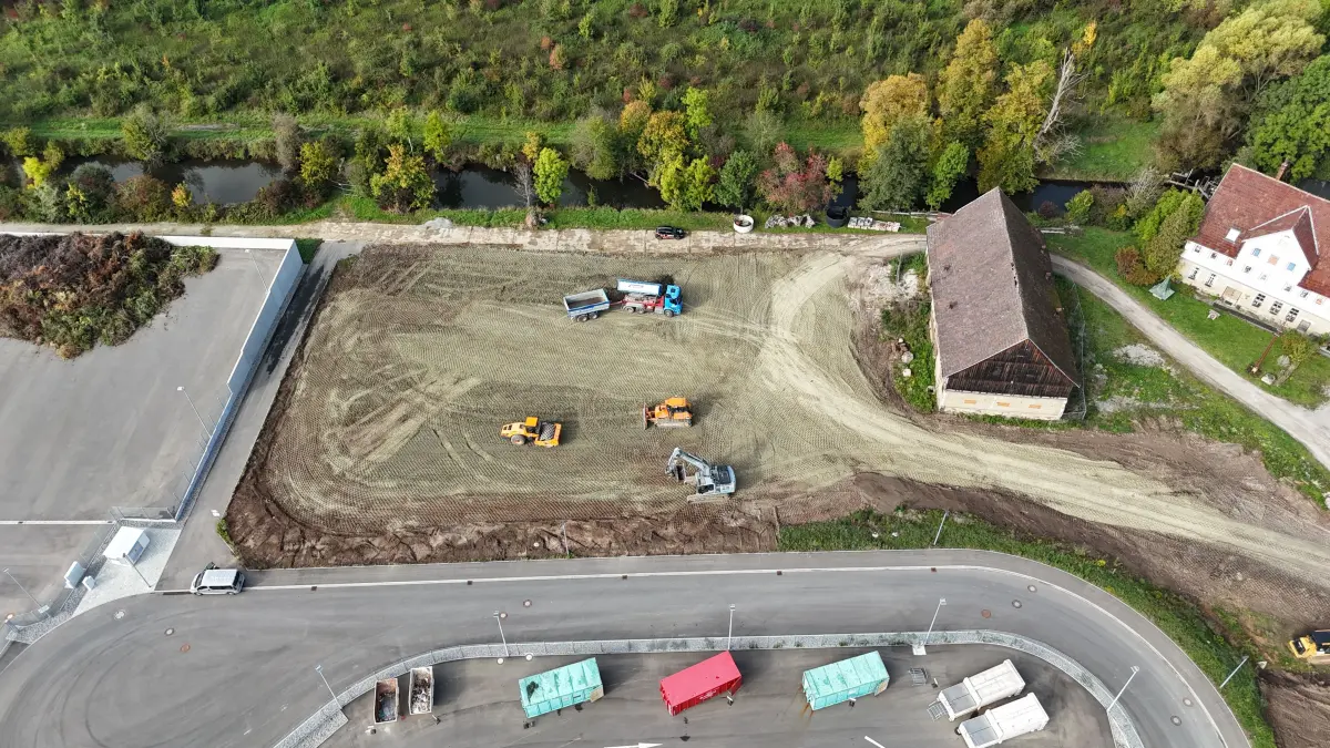 Münstermühle Gaildorf: Bauplatz neue Rettungswache DRK-Kreisverband Schwäbisch Hall-Crailsheim