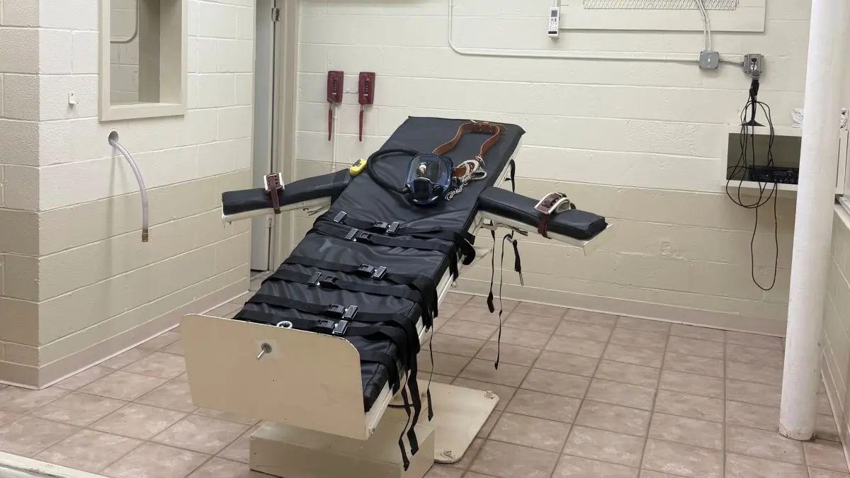 Hinrichtung in Louisiana: Ein undatiertes Foto, das vom U.S. DISTRICT COURT via AP zur Verfügung gestellt wurde, zeigt die Hinrichtungsstätte in der neuen Hinrichtungskammer im Louisiana State Penitentiary. (zu dpa: «Der Fall Christa Pike: Ist humanes Töten überhaupt möglich?»)