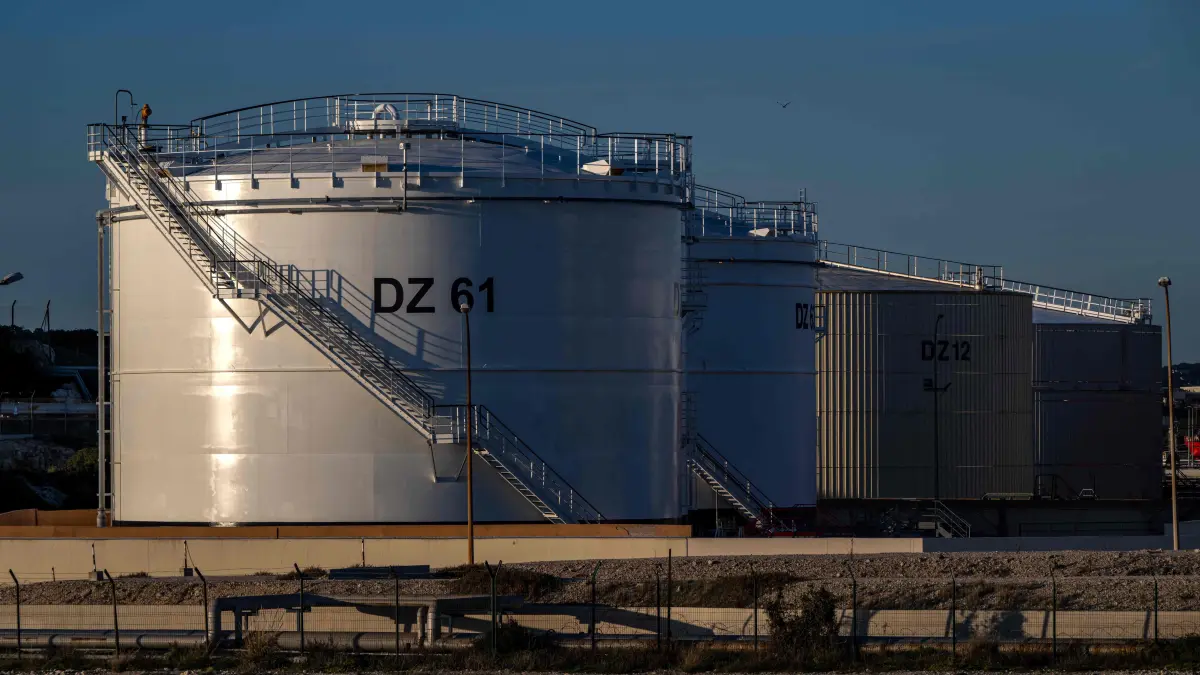 FILES-FRANCE-ENERGY-OIL-ECONOMY: (FILES) This photograph shows a general view of storage tanks at the Lavera oil refinery in Martigues, southern France on March 17, 2026. The French Prime Minister Sebastien Lecornu announced on October 7, 2026 that he would make ten million barrels of diesel available to distributors in France, in a bid to help ease pressure on fuel prices. The diesel, which was purchased before the recent price surge and would be made available at cost price, would "automatically lower prices at the pump by an estimated 12 to 18 cents per litre," he said during a televised address.
are-rox/sjw/rl (Photo by MIGUEL MEDINA / AFP)
