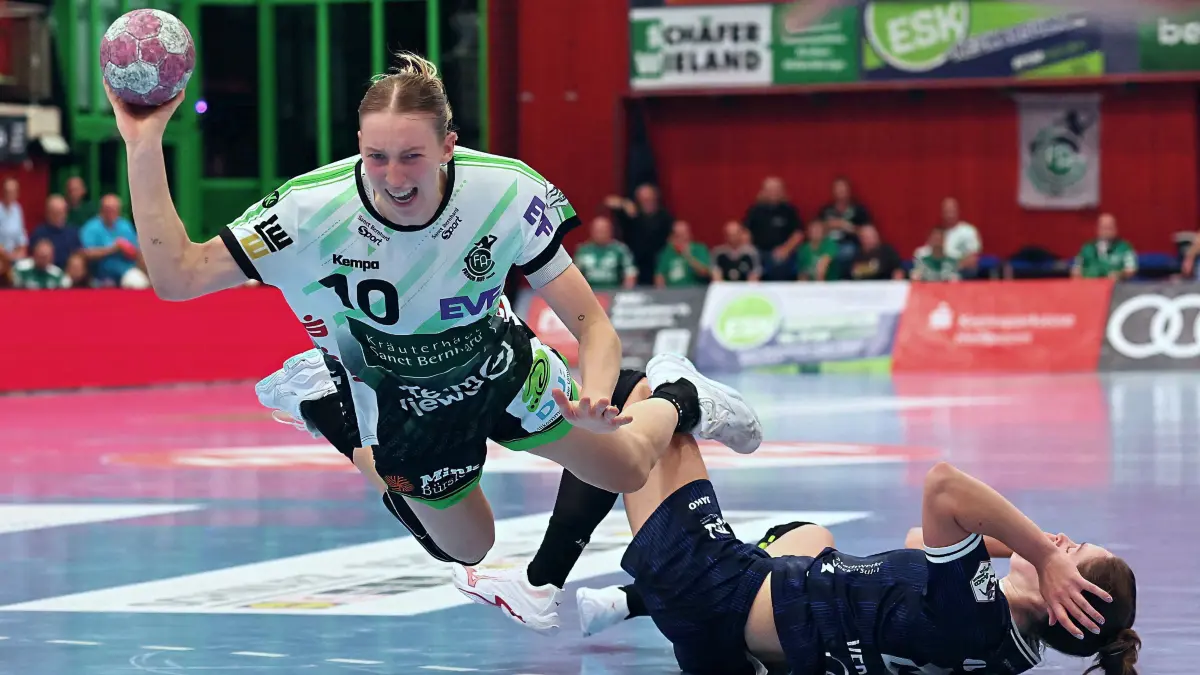 GER, Alsco Handball Bundesliga Frauen, 1.Bundesliga, 5.Spieltag, Spielzeit 2026/2027, 07.10.2026 : Matilda Ehlert (Frisch Auf Goeppingen, #10 setzt sich durch mit Abwurf auf das Tor.
GER, Alsco Handball Bundesliga Frauen, Sport-Union Neckarsulm - Frisch Auf Goeppingen, 1.Bundesliga, 5.Spieltag, Spielzeit 2026/2027, 07.10.2026
Foto: Eibner-Pressefoto/Joerg Hirsch