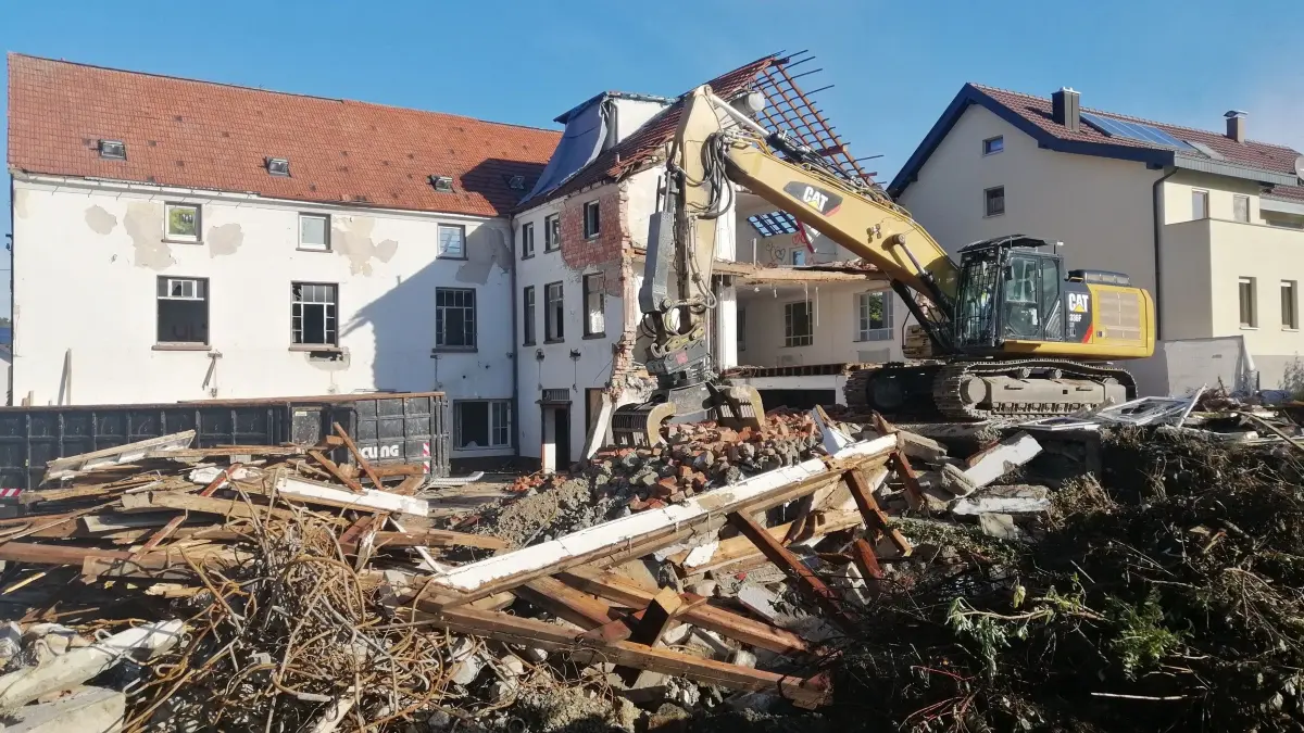 Baugebiet Stauseestraße Neuhausen Gerberei Weiblen und Rümmelin Abriss