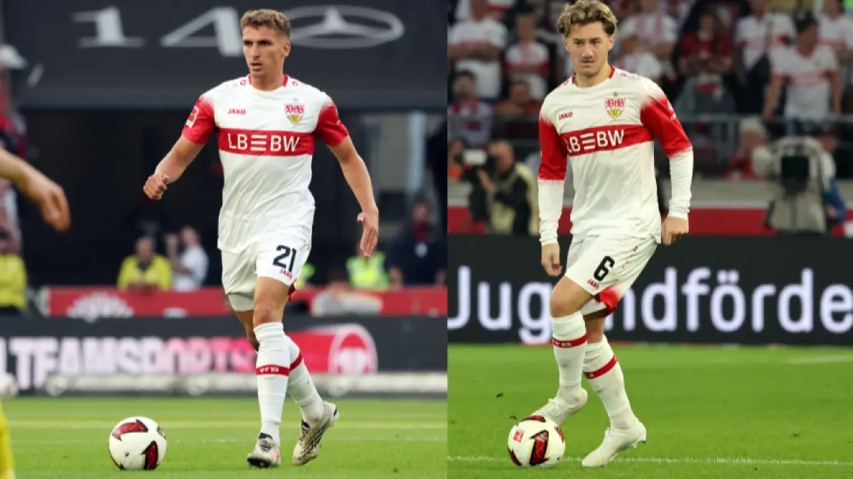 Grischa Prömel und Angelo Stiller vom VfB Stuttgart