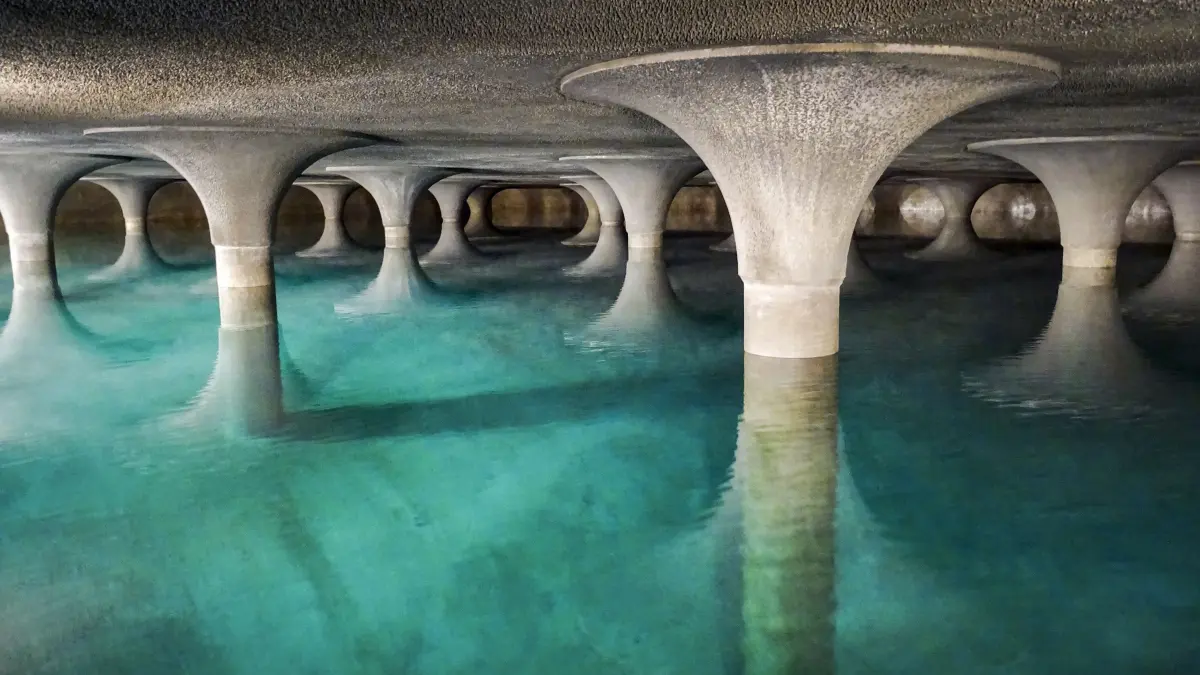 In der Hochwasserbehälterkammer wird Trinkwasser gespeichert.