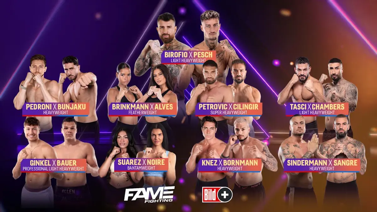 Am 17. Oktober 2026 gibt es beim "Fame Fighting" neun Kämpfe zu sehen.