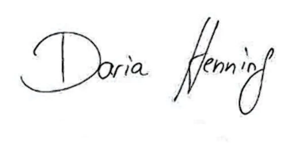 Unterschrift Daria Henning.⇥Foto: Stadt