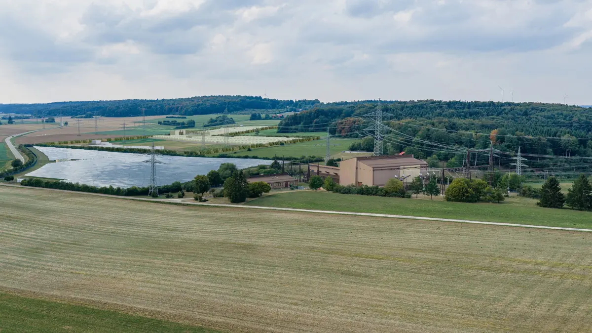 Visualisierung des Batteriespeichers bei Laichingen/Suppingen aus Vogelperspektive