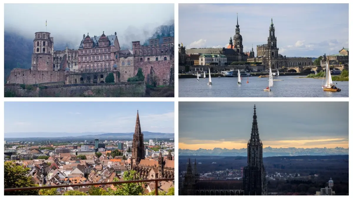 Heidelberg, Dresden und Freiburg finden die KIs sehenswerter als Ulm