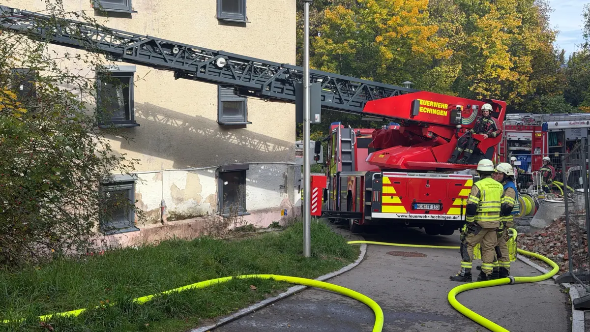 In Hechingen hat am Freitag ein leer stehendes Haus gebrannt.