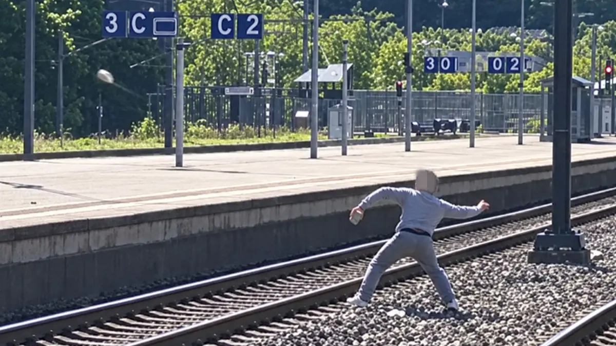 Steinewerfer Bahnhof