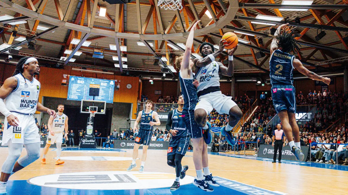 24.10.2026 BARMER 2. BBL - Pro A, 6. Spieltag, ST6, Hauptrunde, HAKRO Merlins Crailsheim vs. Eisbären Bremerhaven, Saison 2026/ 2027: 7 Dylan Addae-Wusu