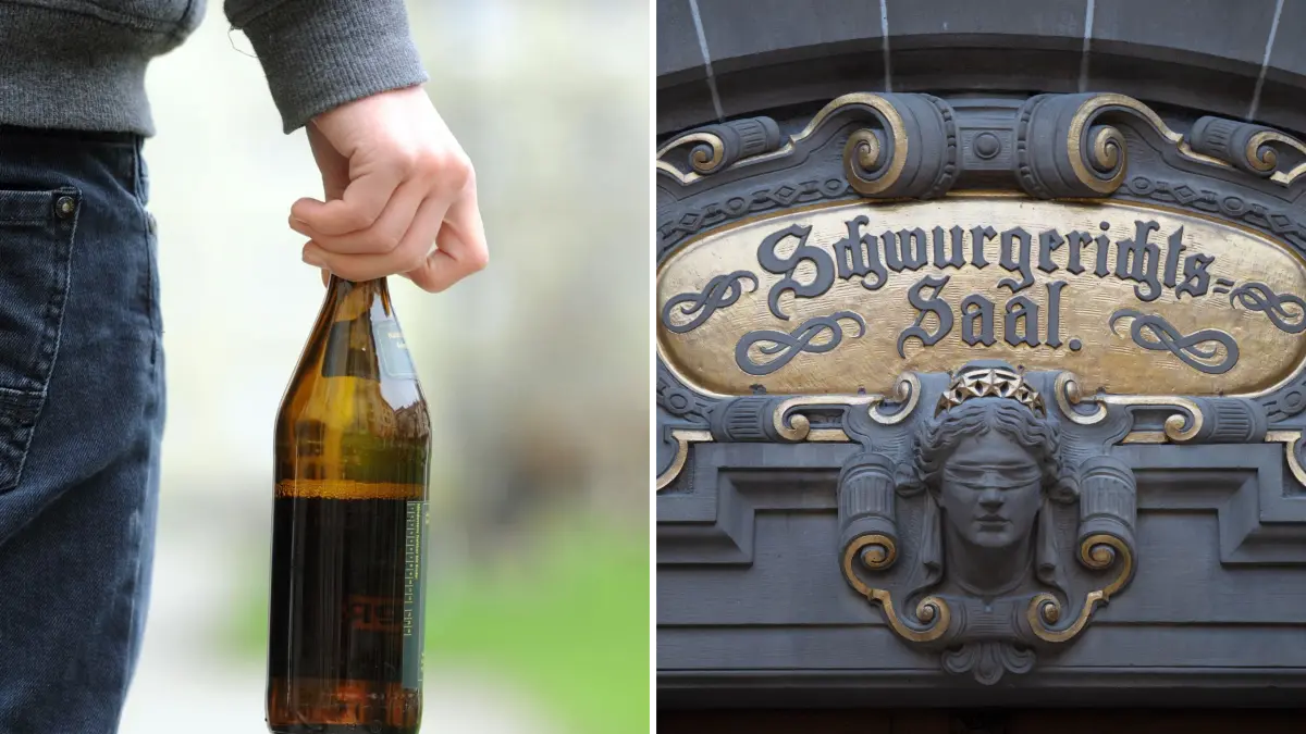 Stritten sie um eine Flasche Bier? Ein 41-Jähriger soll einem Bekannten ein Jagdmesser in den Bauch gerammt haben. Nun steht er wegen versuchten Totschlags vor dem Tübinger Schwurgericht.
