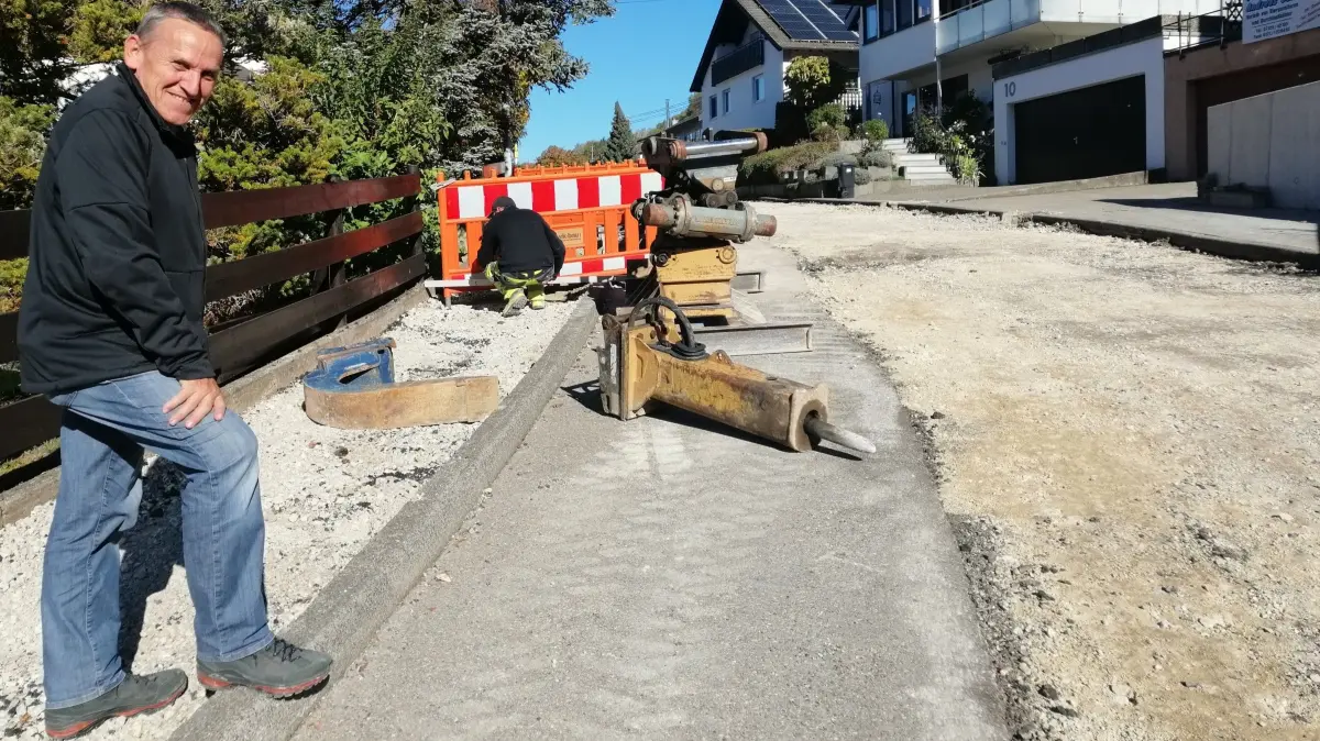 Ortsvorsteher Andreas Seiz Bauarbeiten Straße Im Baumgarten Glems