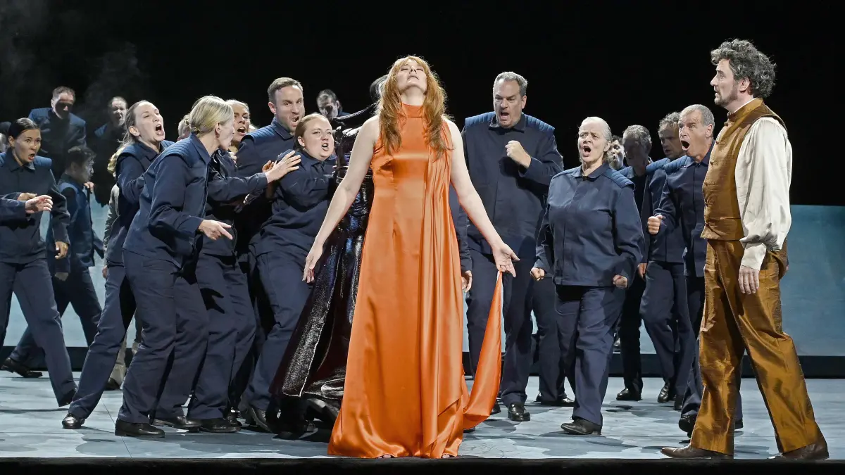 Aufführung 2026 La Juive Theater Ulm, im Fokus Sopranistin Iida Antola und Tenor Markus Francke.